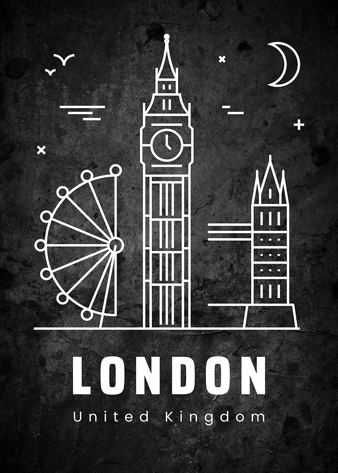 London Skyline Minimalist Art
