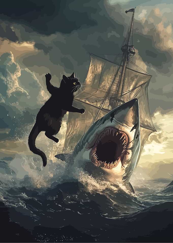Black Cat vs. Shark