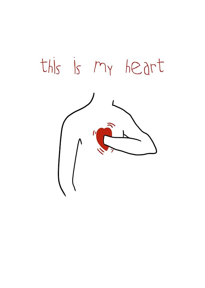 Hand on Heart Illustration