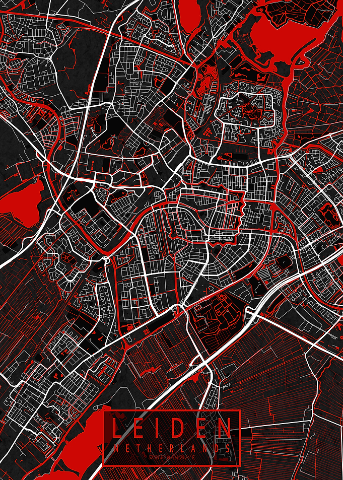 Leiden City Map Netherlands Oriental