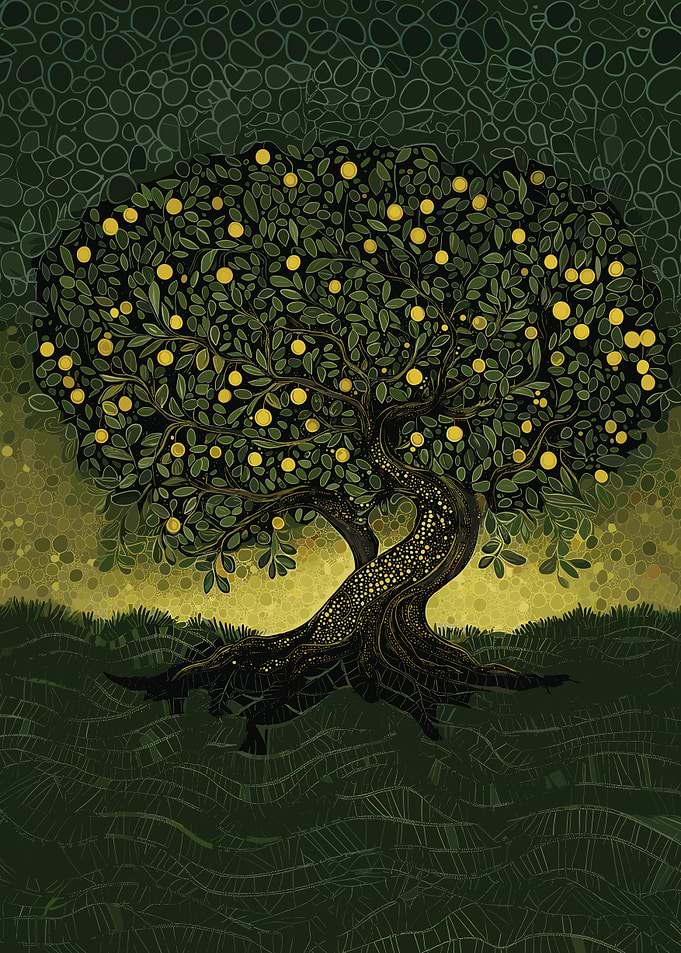 Tree with Starry Olives