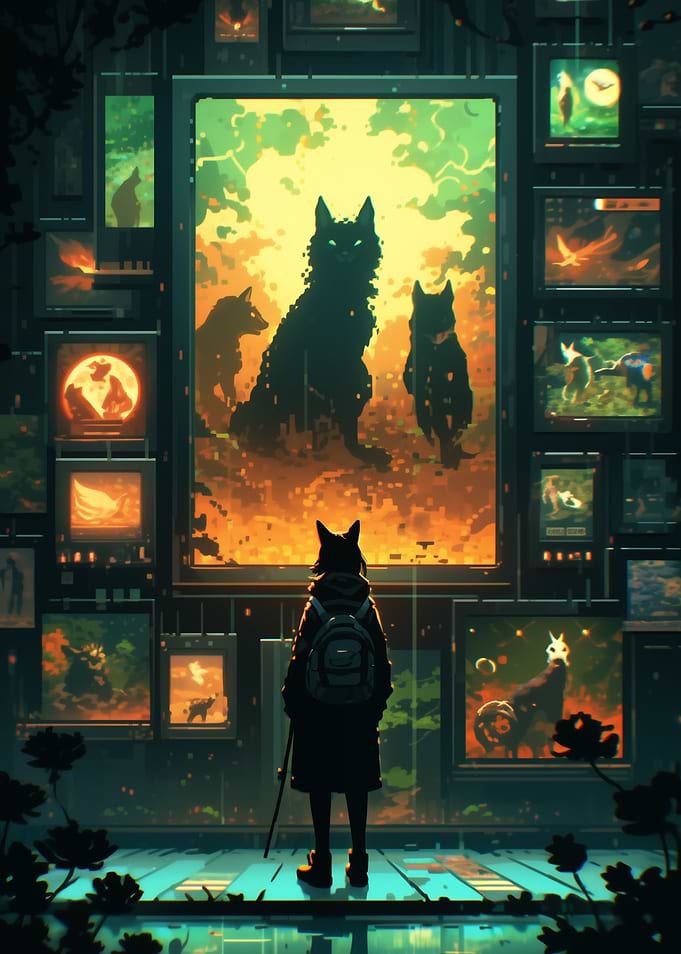 Wolf Silhouettes in Gallery