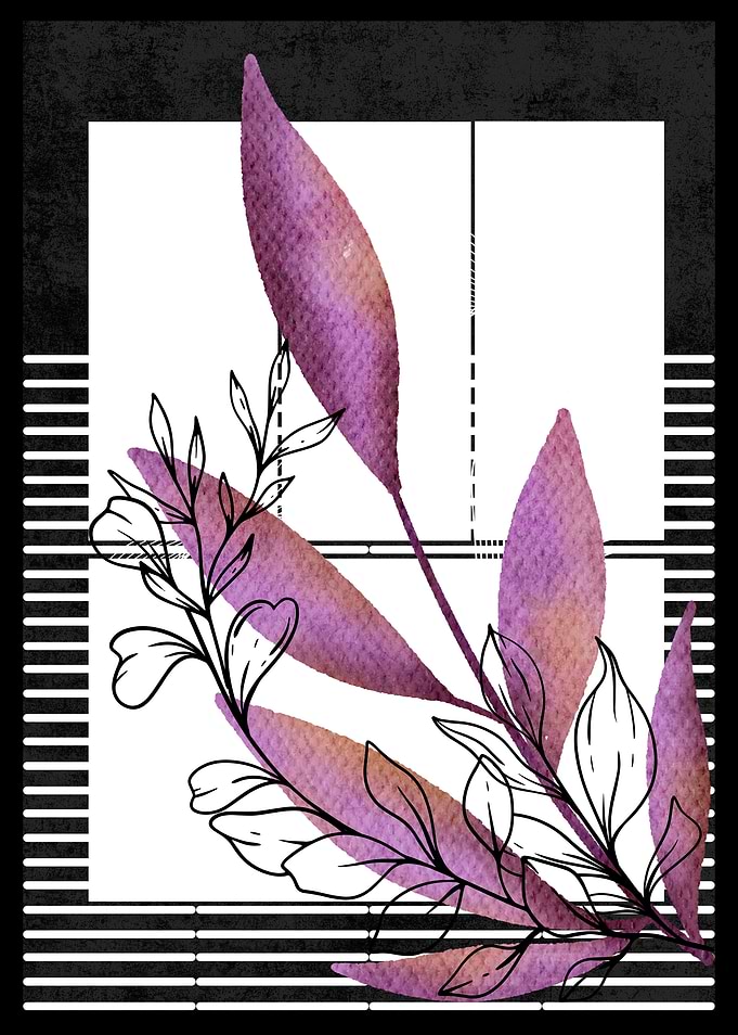 Watercolor Floral Branch