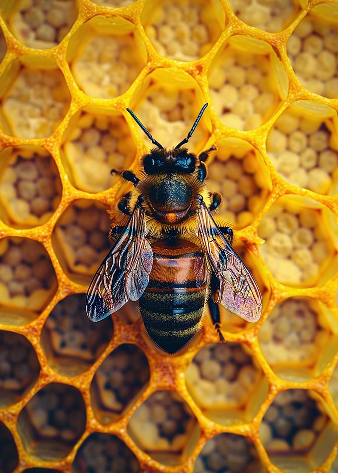 Honeybee on Honeycomb