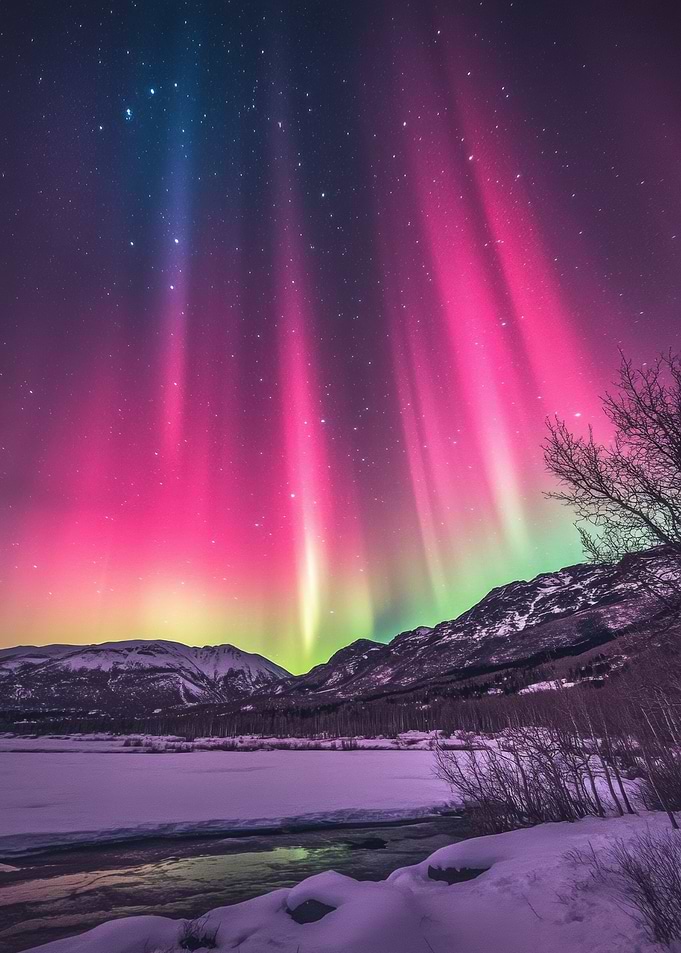 Aurora Borealis Landscape