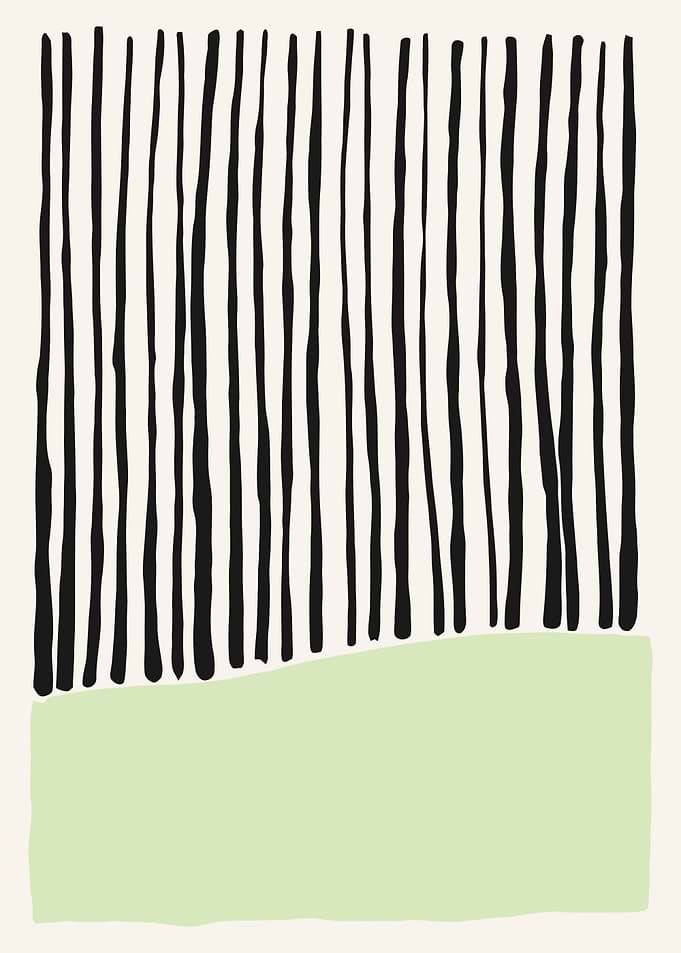 Abstract Black and Green Stripes