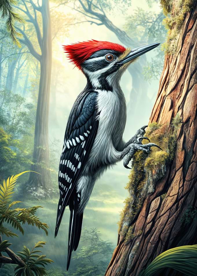 Woodpecker on Tree