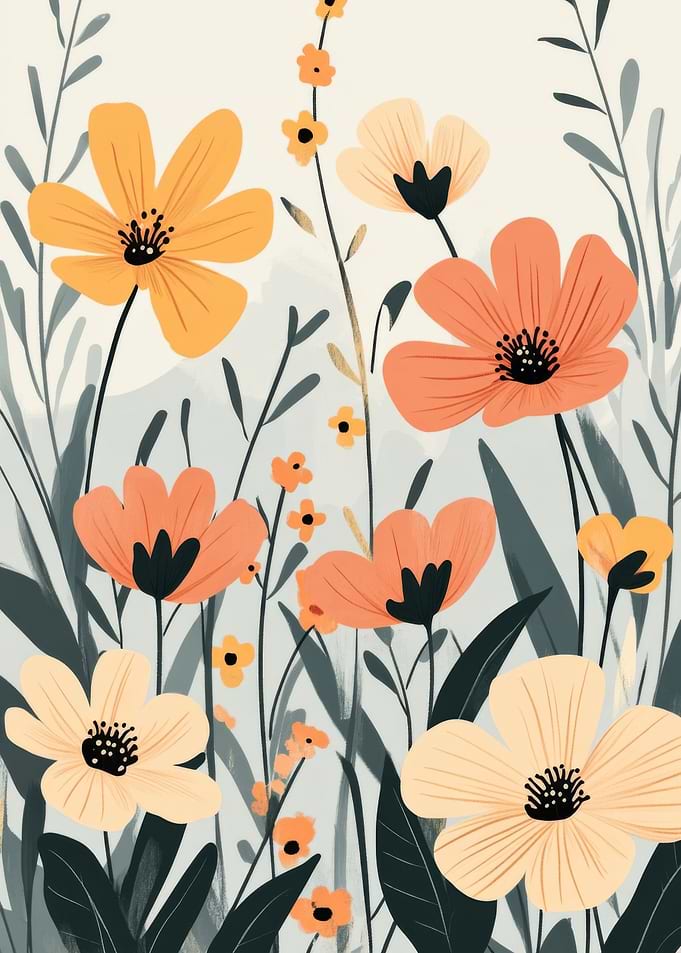 Floral Meadow Illustration