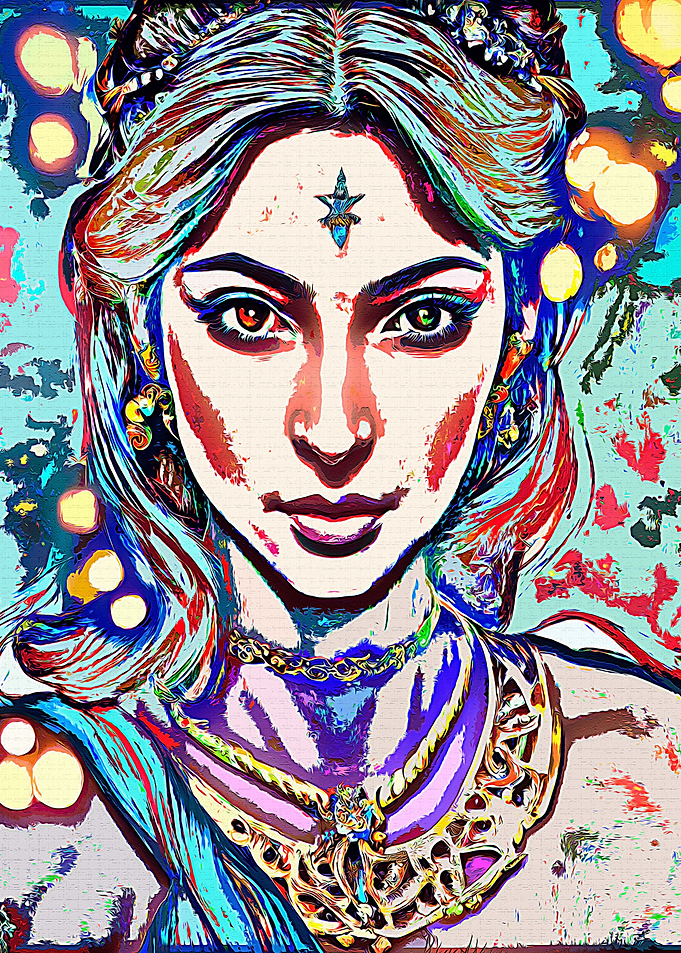 Woman with Star Forehead