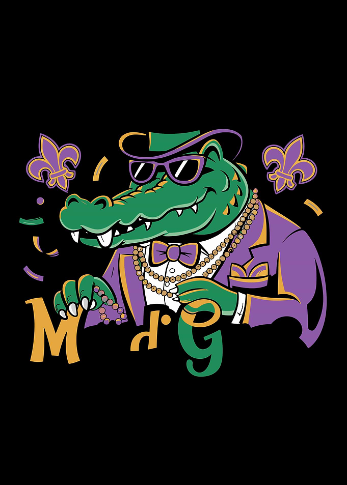 Mardi Gras Alligator Festive New Orleans