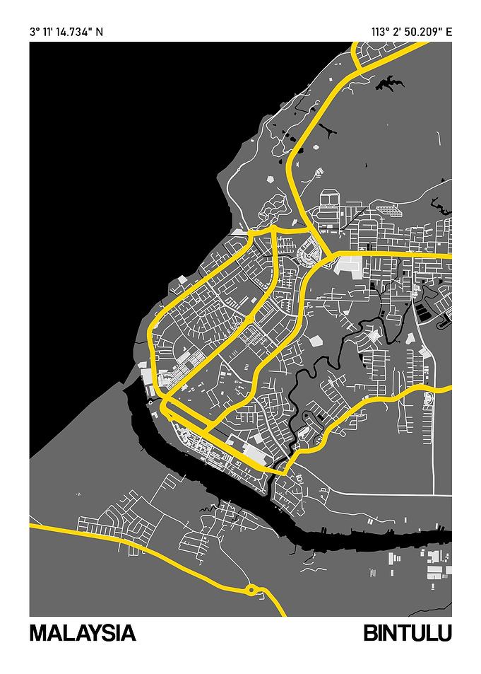 Bintulu City Street Map