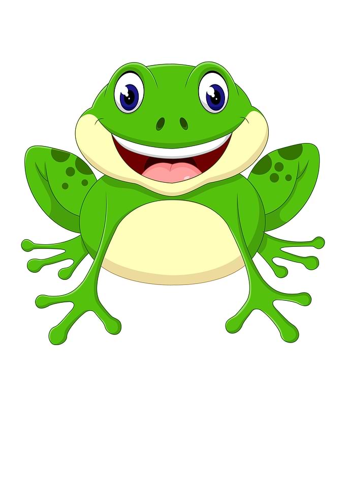 Smiling Green Frog Cartoon