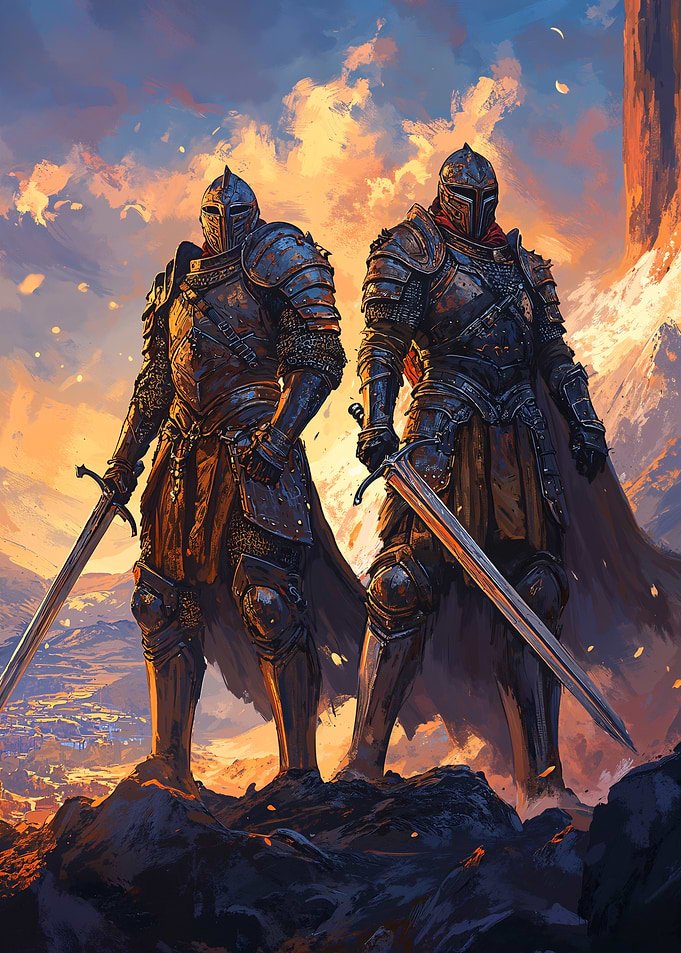 Two Knights at Sunset