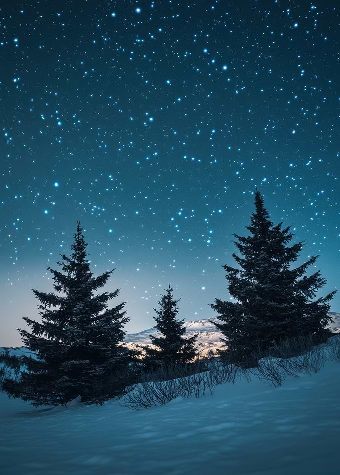 Snowy Night Sky