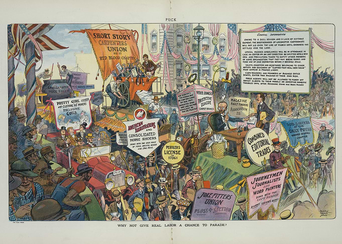 Labor Day Parade Cartoon