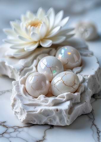 White Eggs with Gold Veins