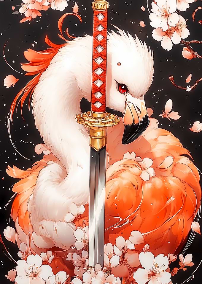 Flamingo Samurai Animal