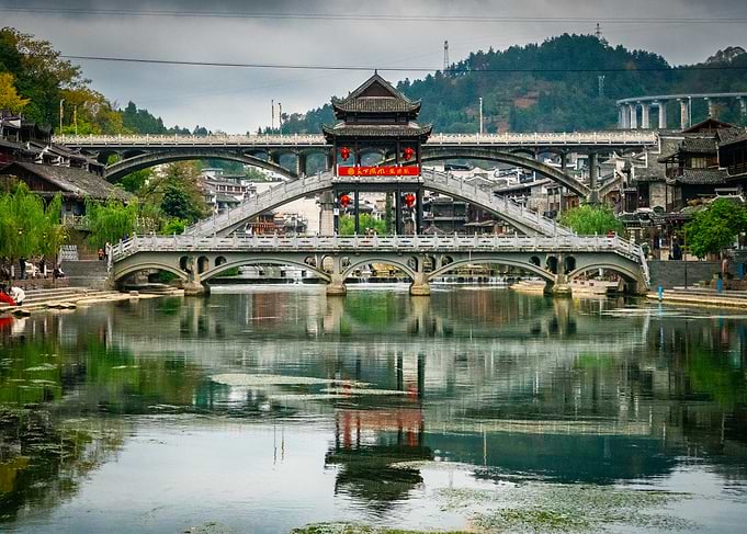 Stone Bridge Over River