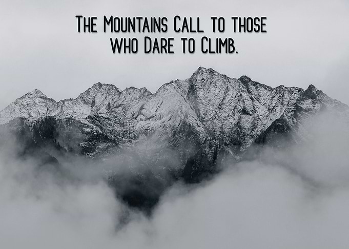 Mountain Range with Quote