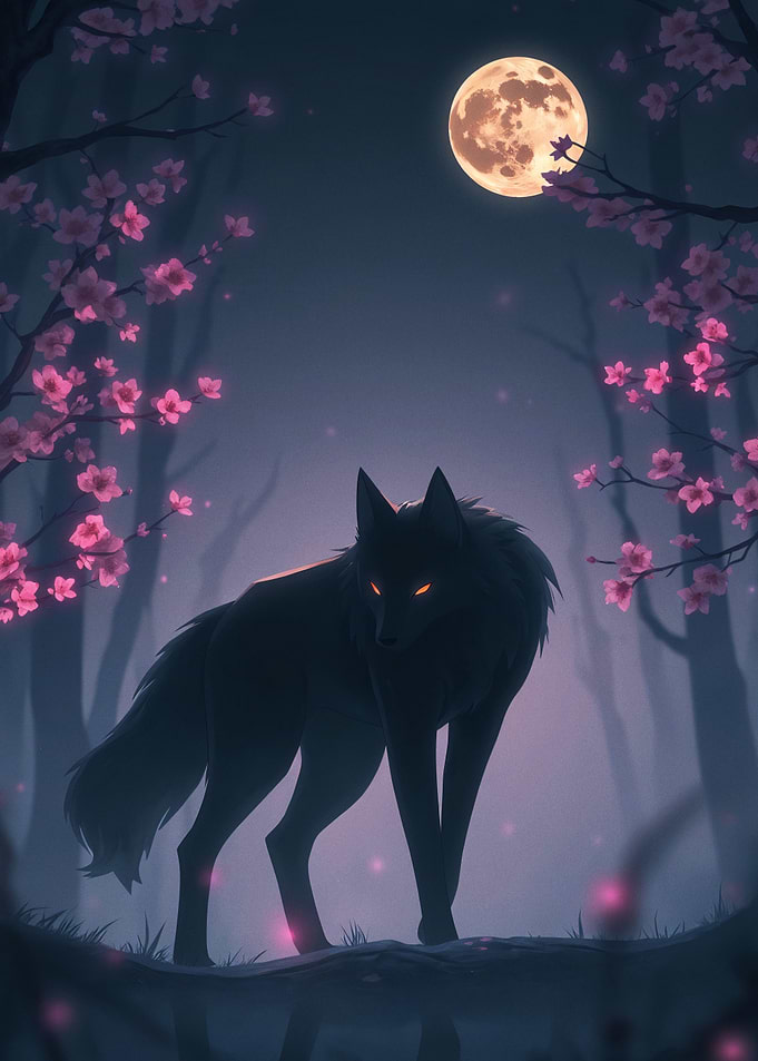 Kitsune Under Moonlight