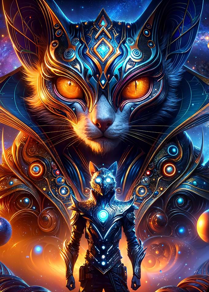 Galactic Encounter with a Mystical Cat