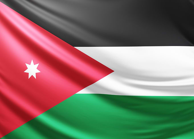 Jordan Flag, realistic flag of Jordan
