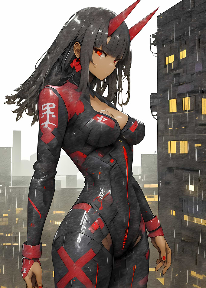 Cyberpunk Anime Girl Gaming