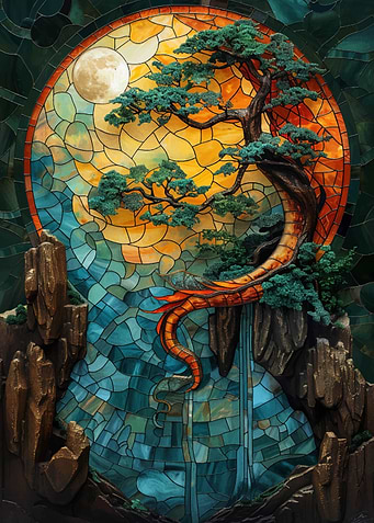 Dragon & Bonsai Mosaic