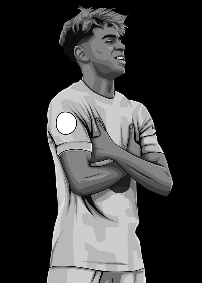 Lamine Yamal Black and White Version