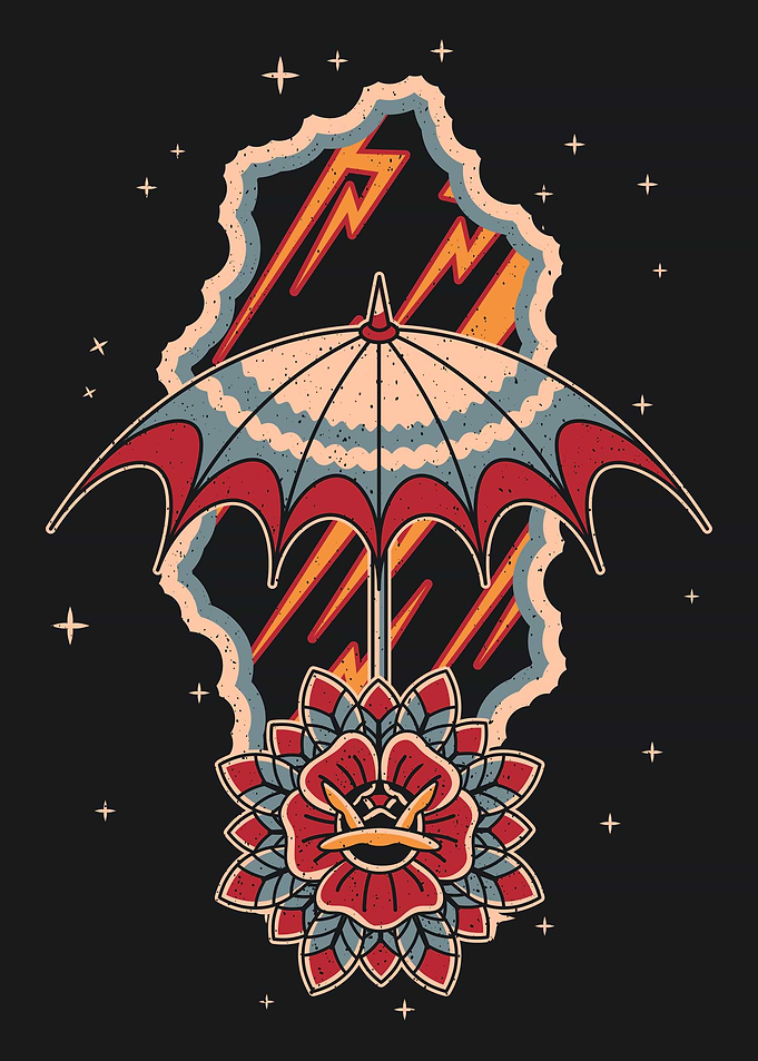 Umbrella vintage illustration