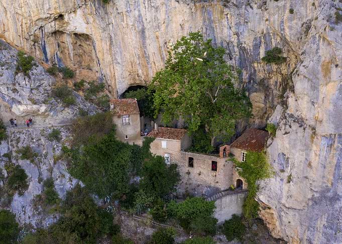 Cliffside Houses and Cave