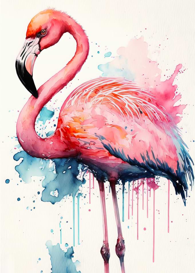 Watercolor Flamingo