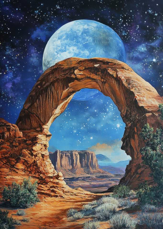Night Sky Through Arch