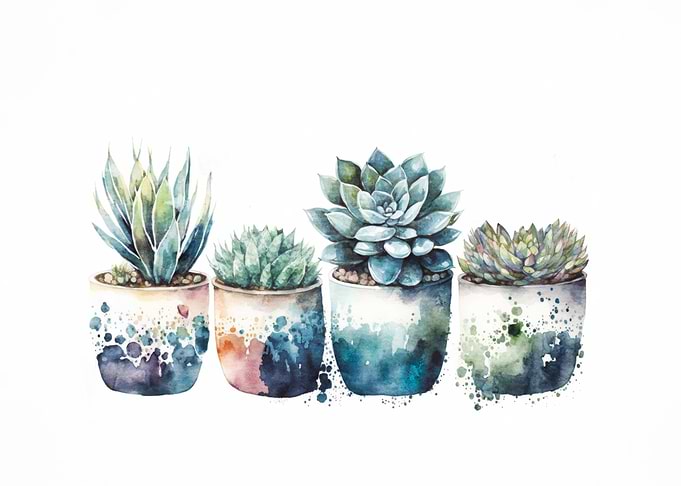 Watercolor Succulents
