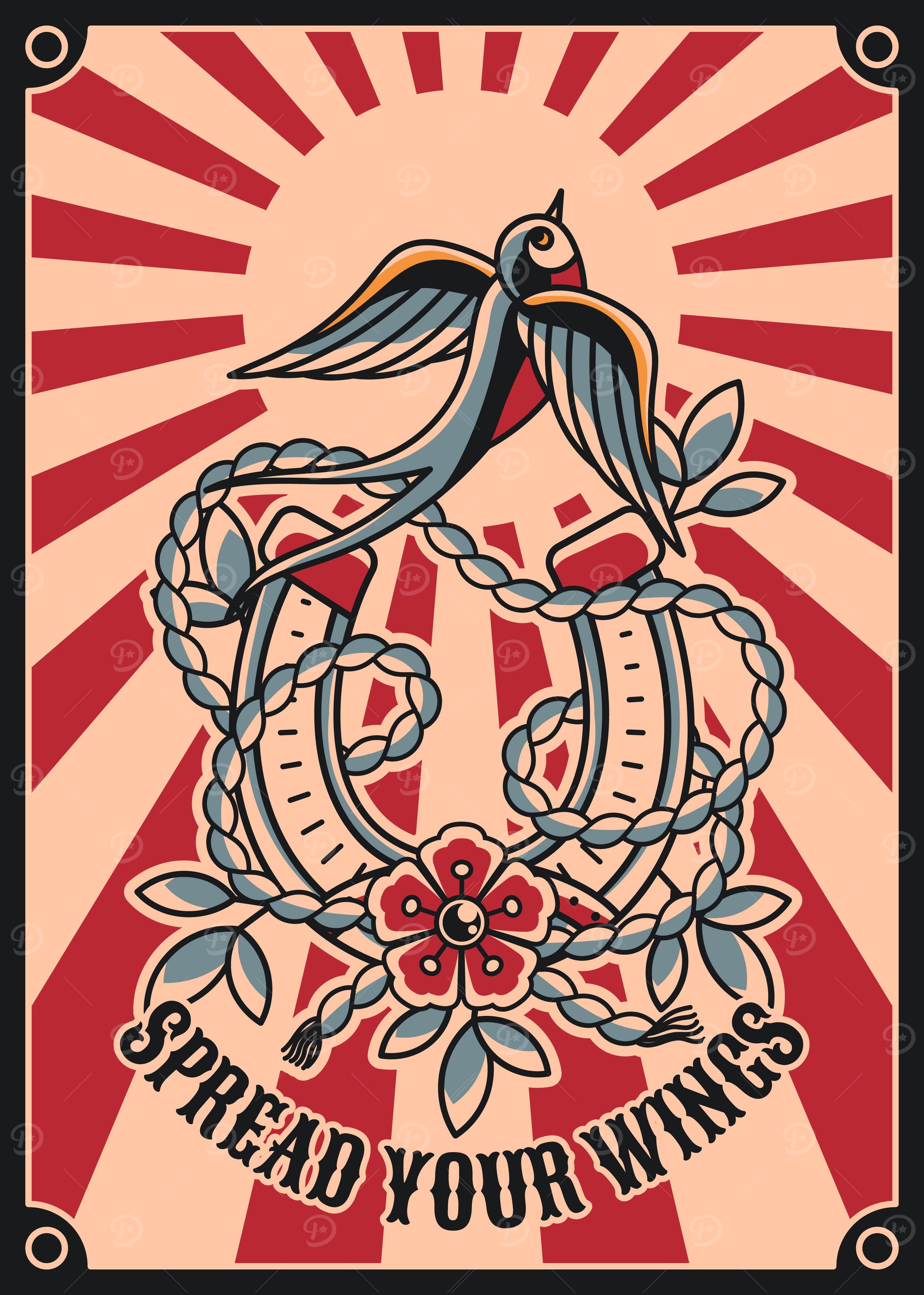 Spread your wings vintage art