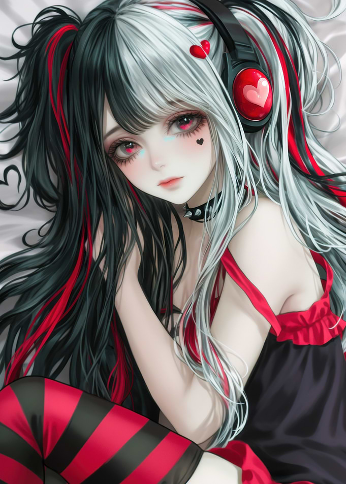 Anime Girl with Headphones