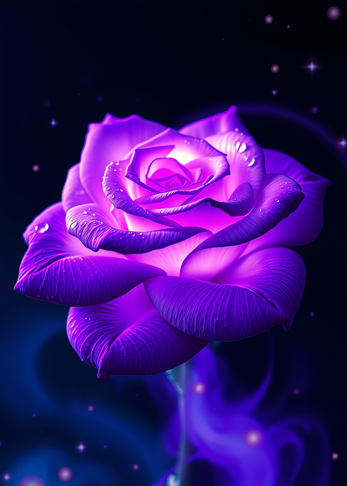 Purple Rose with Glowing Aura