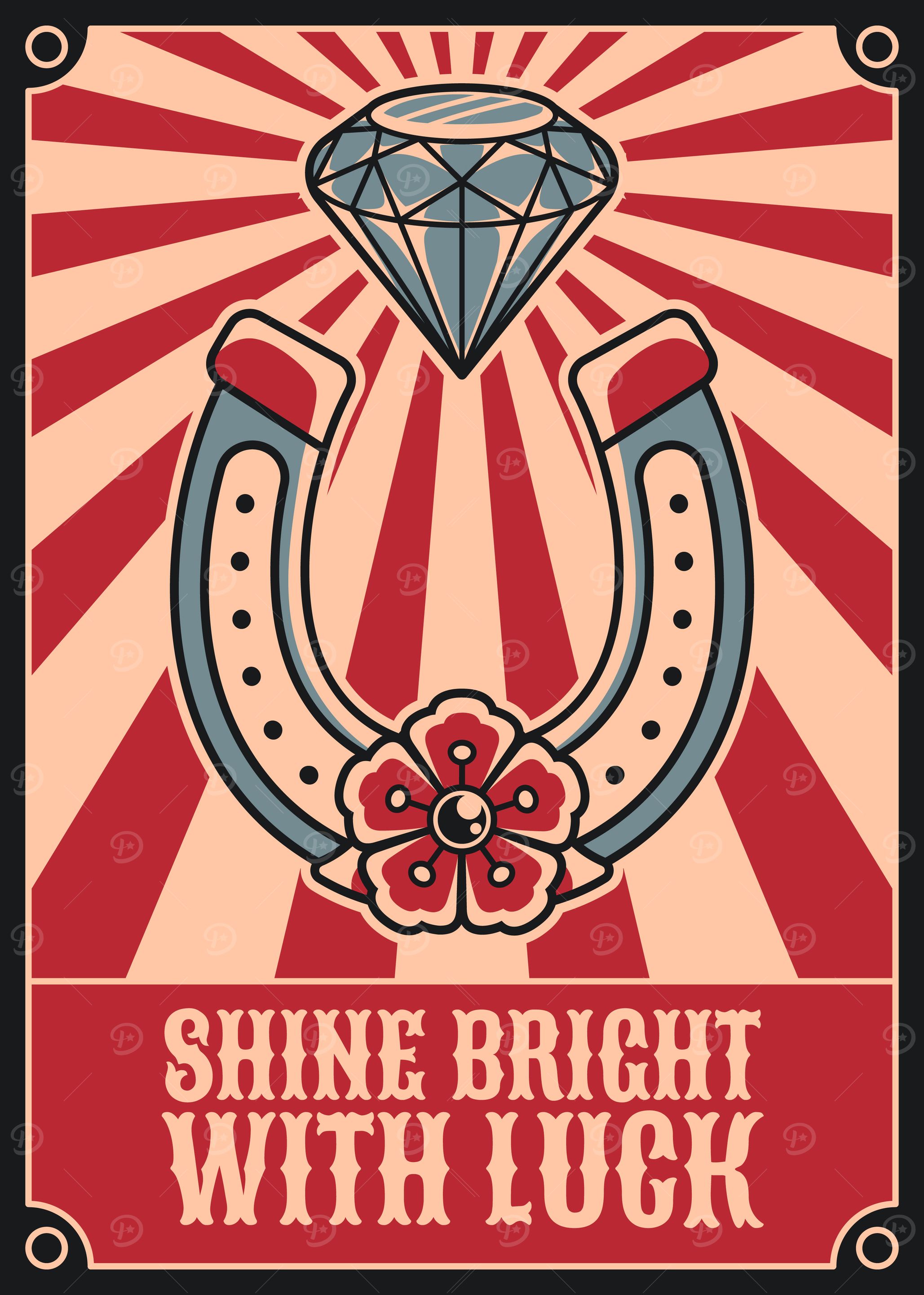 Shine bright vintage art illustration