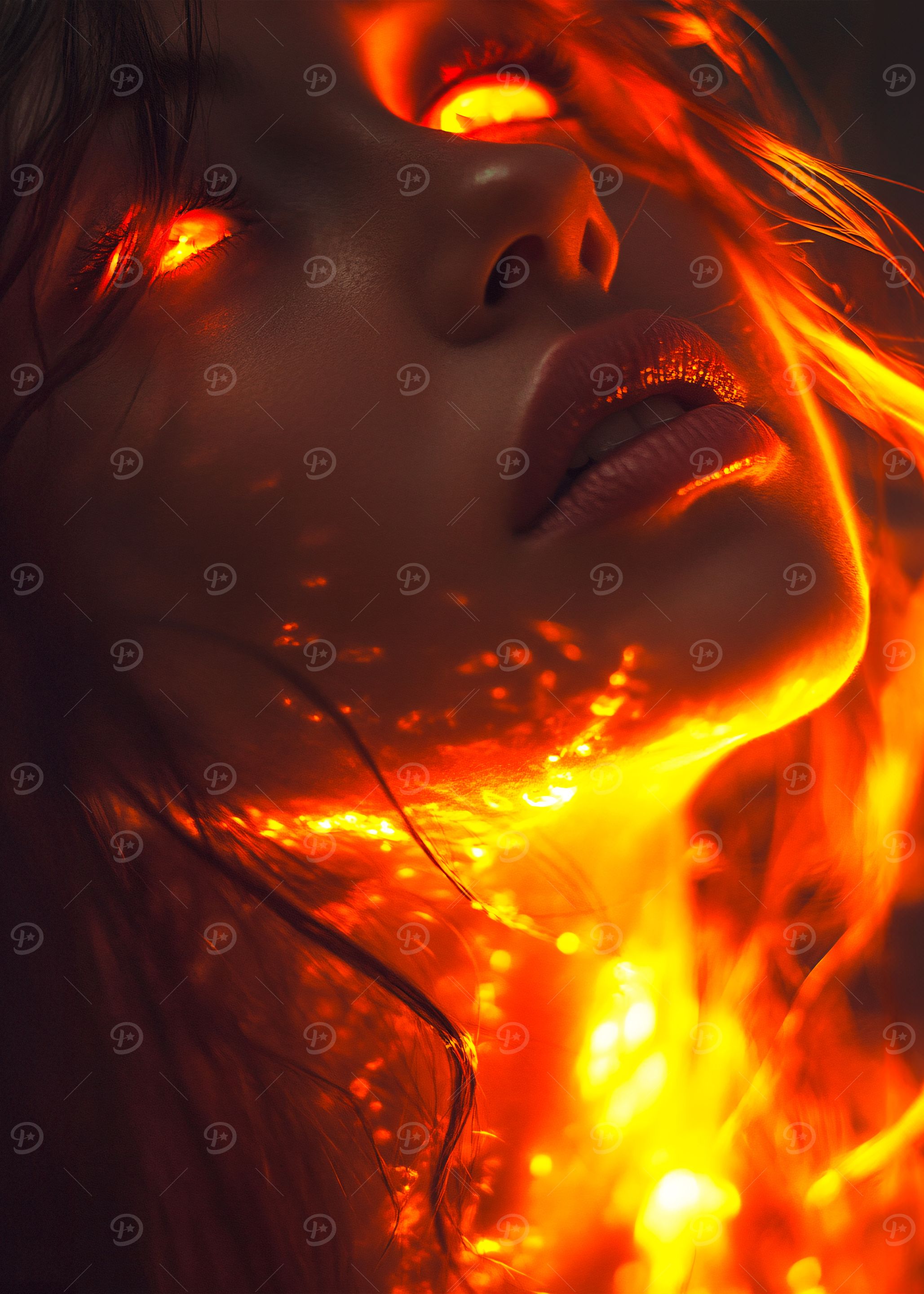 Fiery Woman Portrait