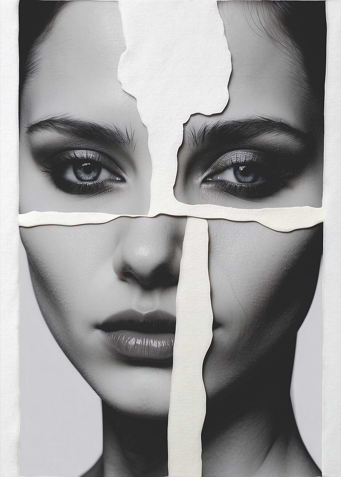 Torn Face Collage