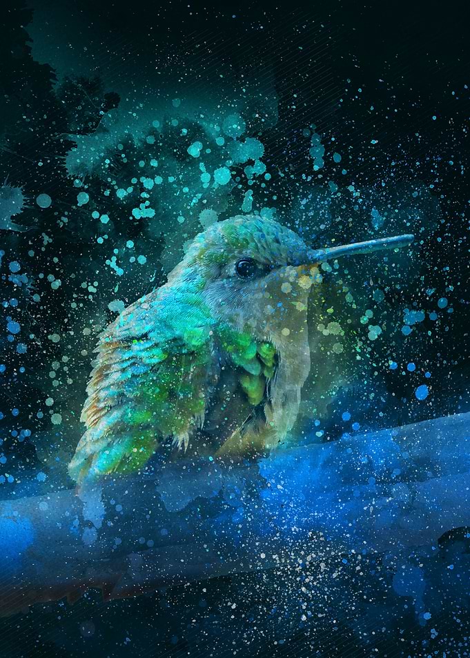 beautiful Hummingbird Watercolor painting