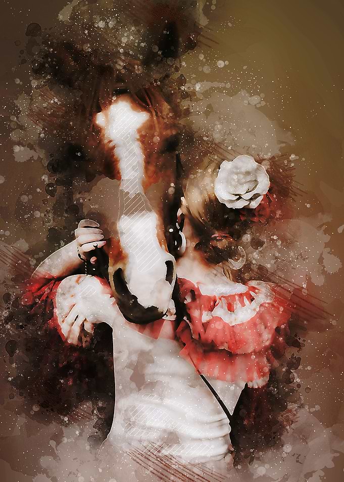 girl hugging horse beautiful watercolor painting