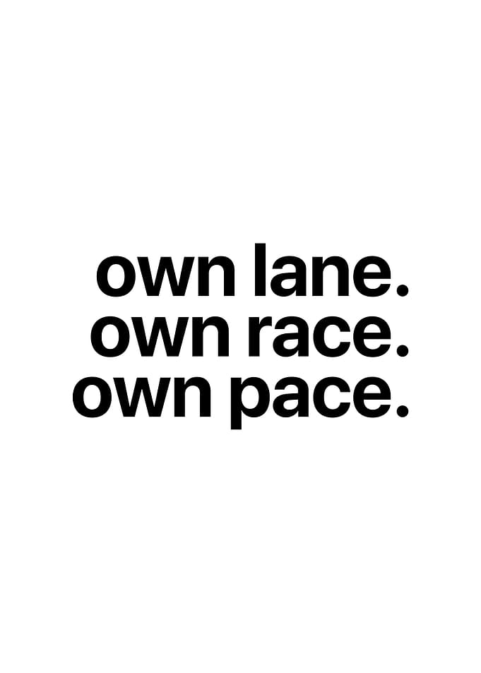 Vision Board Quote Own Lane Own Race Own Pace Inspirational Motivational Minimalistic