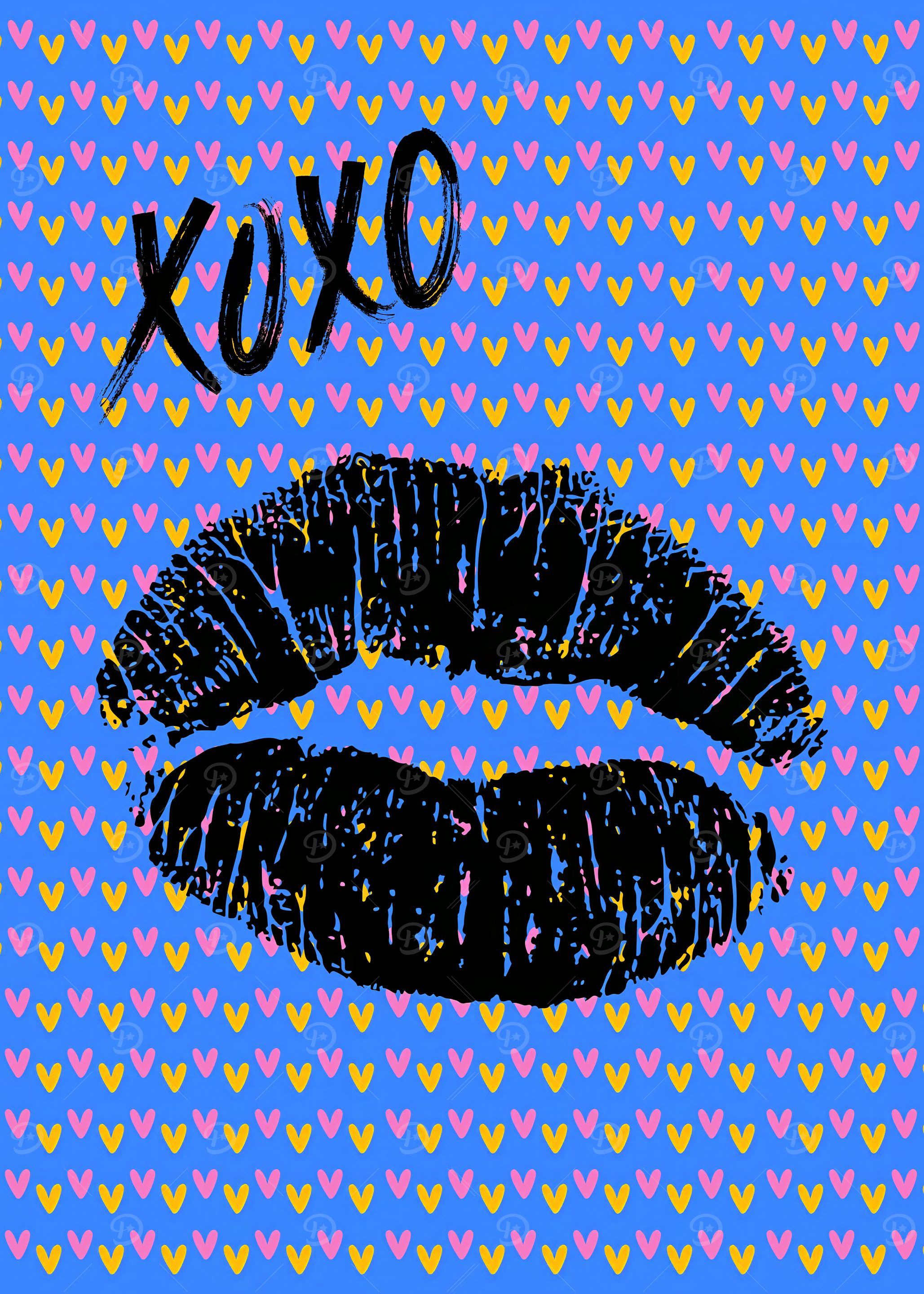 XOXO Lips Pop Art | Blue Vibrant Love Print