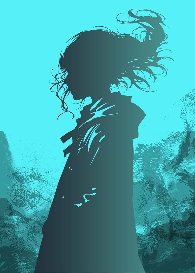 the blue Girl Silhouette