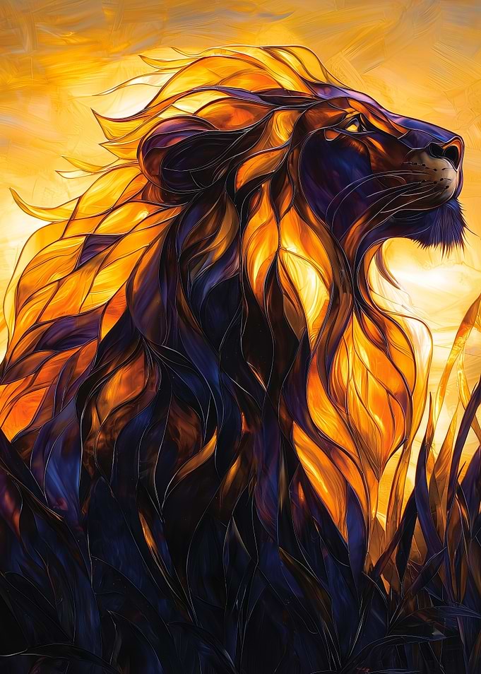 Lion in Flames