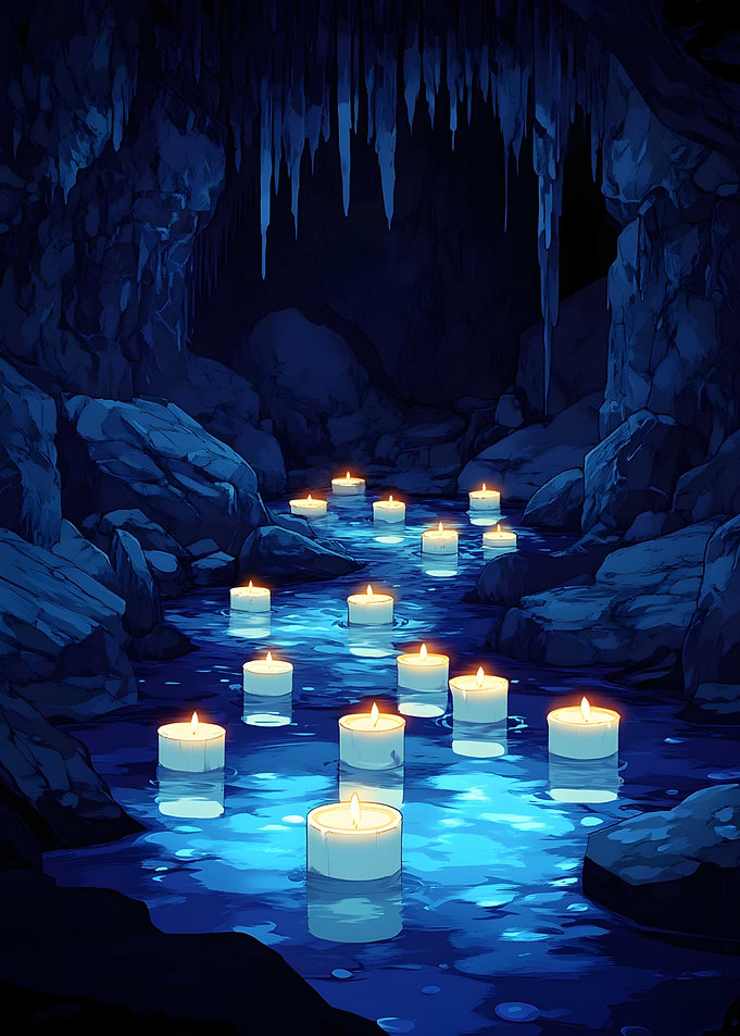Floating candles light Poster Vintage