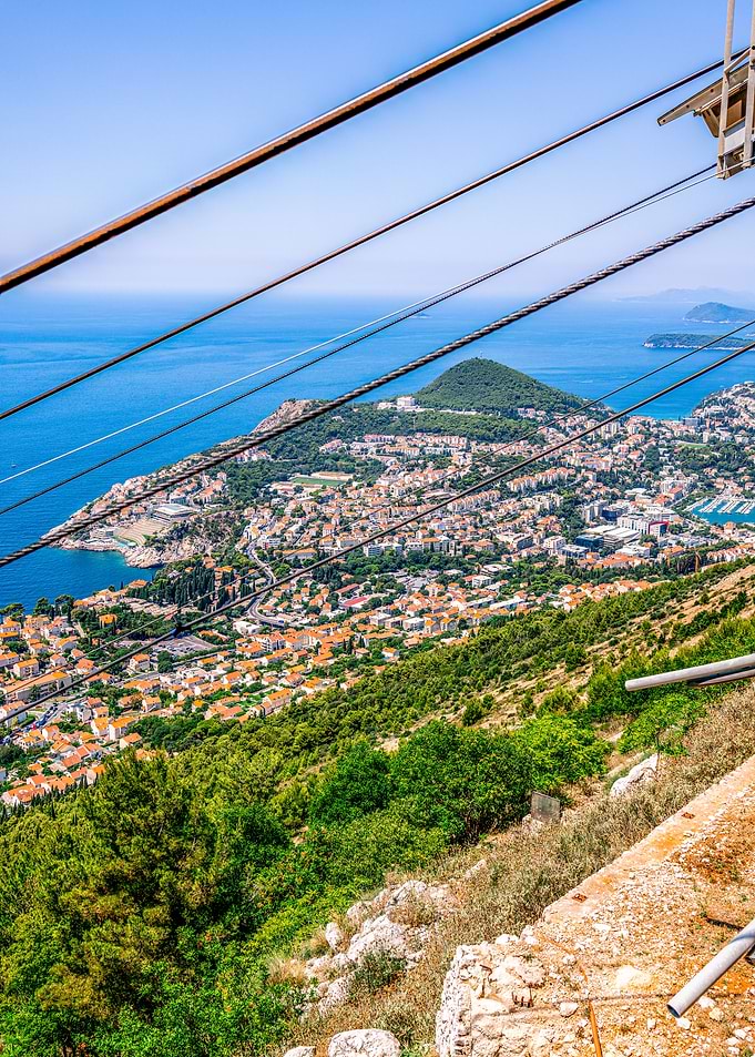 Aerial View of Coastal City Dubrovnik