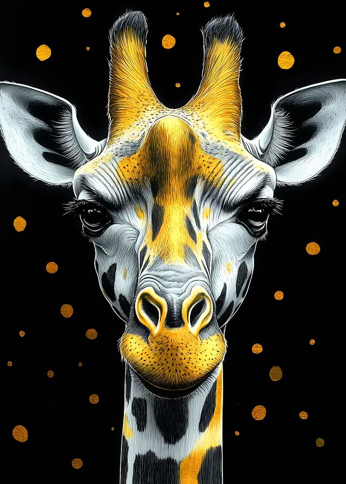Golden Giraffe Portrait Animal