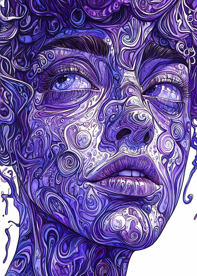 Purple Abstract Portrait